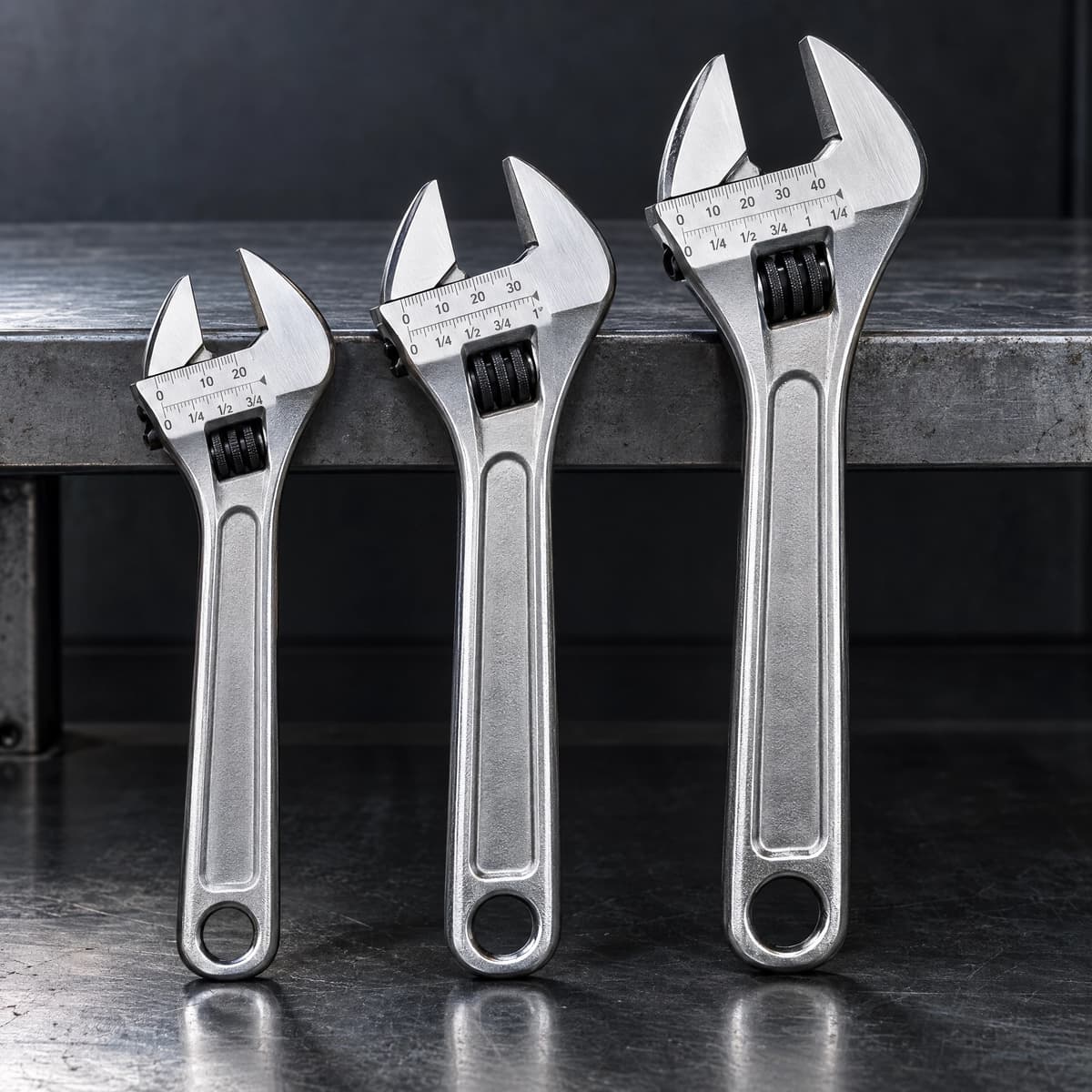 3-Piece Heavy-Duty Adjustable Wrench Set