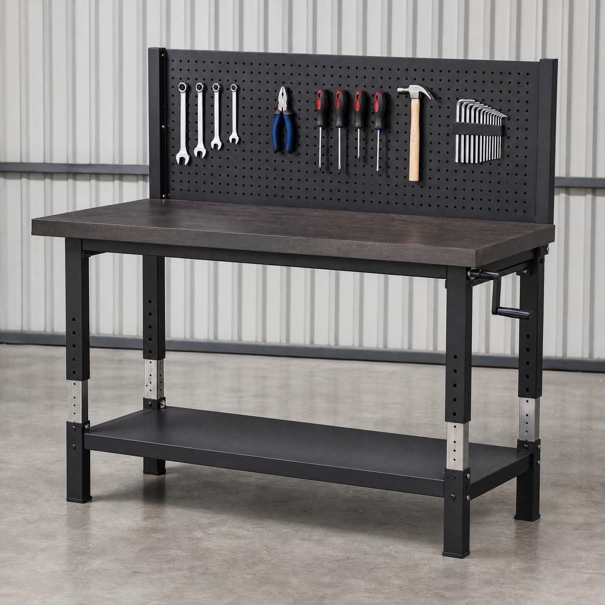 Adjustable-Height Steel Workbench