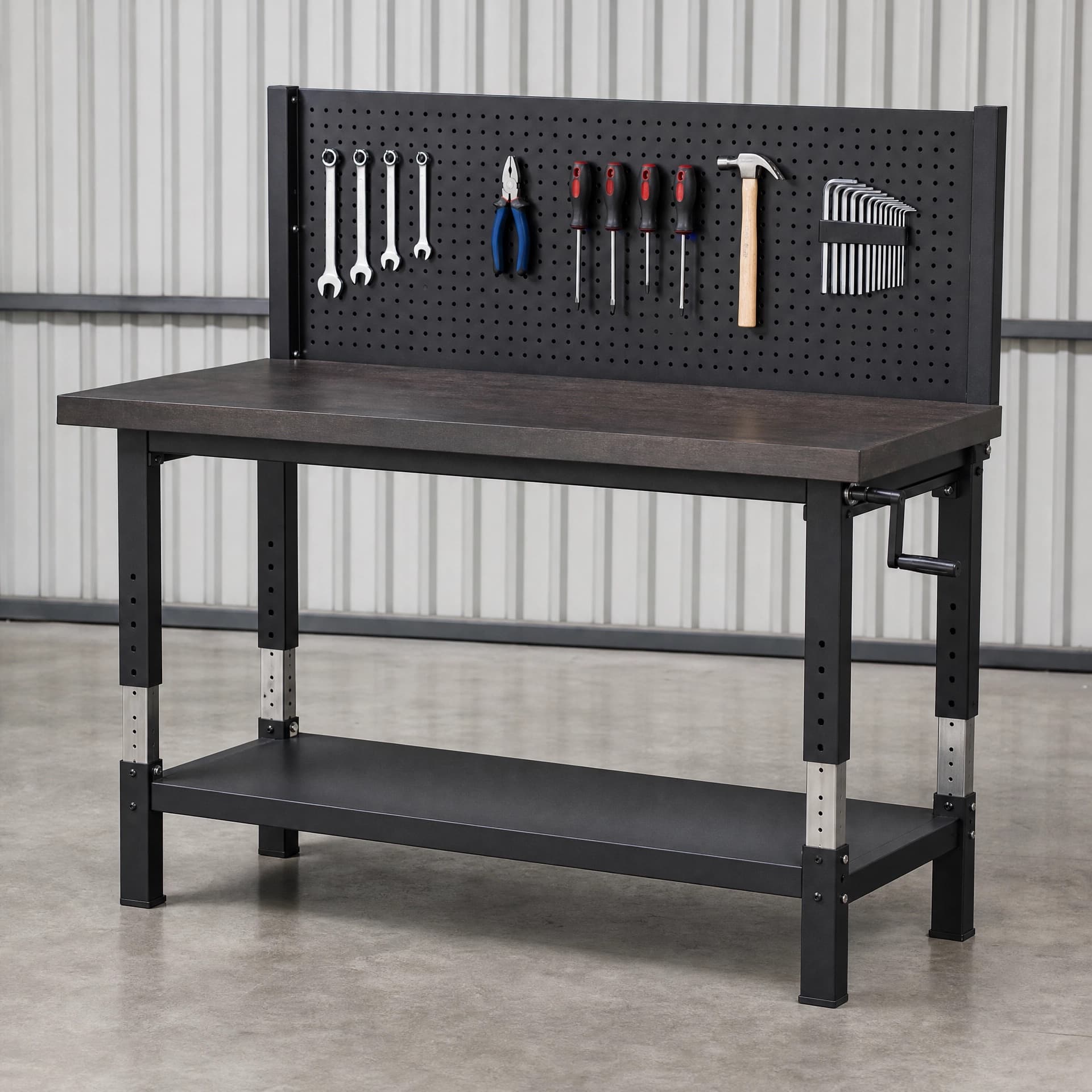Adjustable-Height Steel Workbench