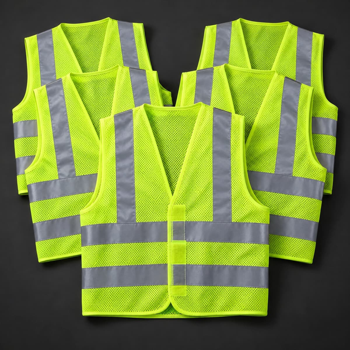 Class 2 Hi-Vis Safety Vests (5-Pack)