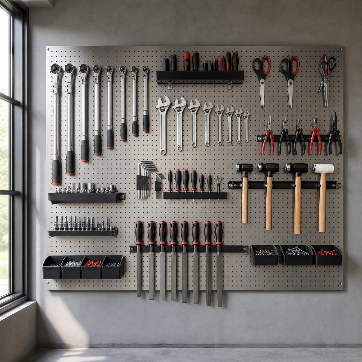 Wall-Mounted Pegboard Organizer Kit