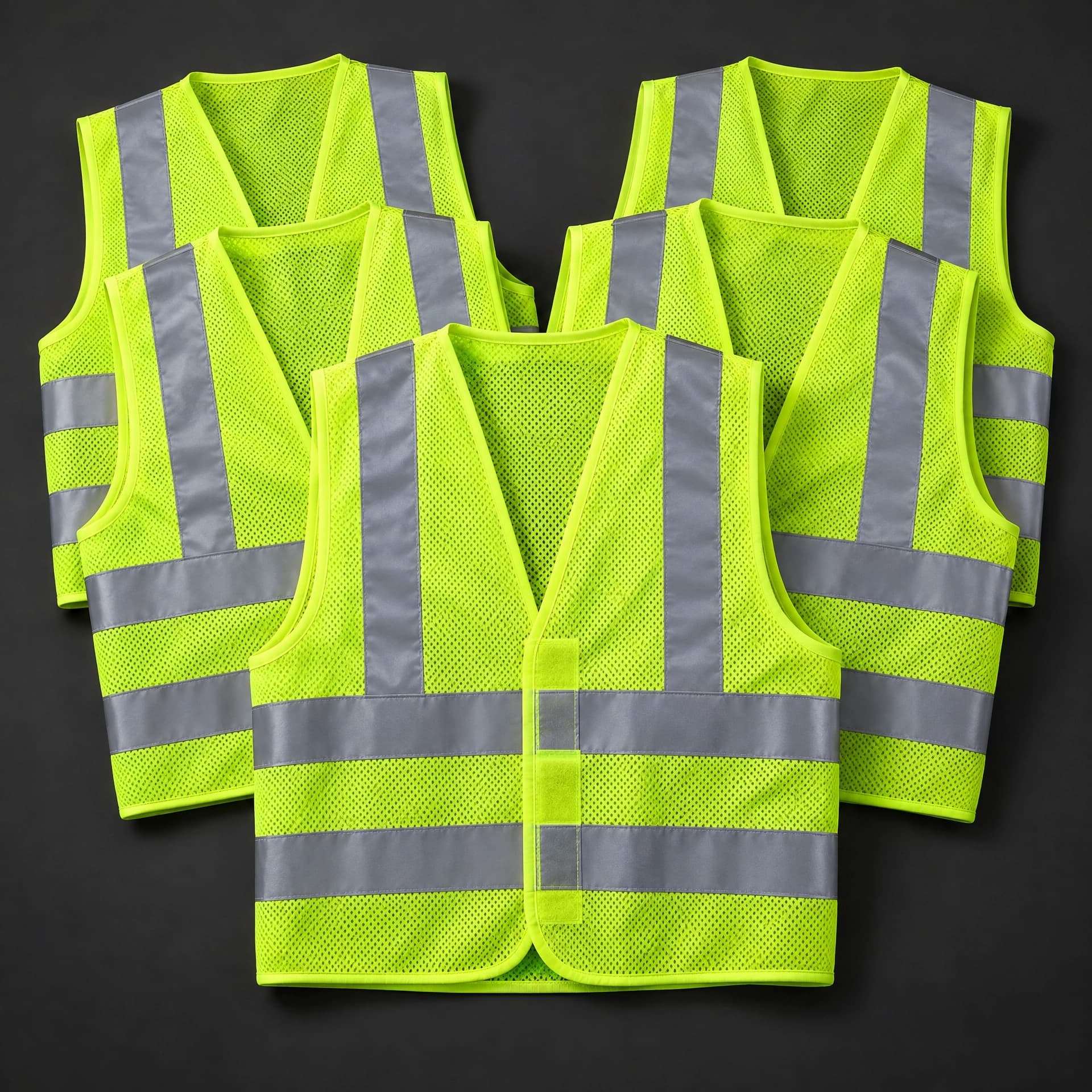 Class 2 Hi-Vis Safety Vests (5-Pack)
